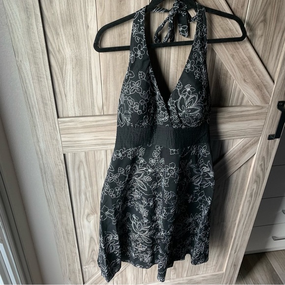 White House Black Market Embroidered Floral Halter Sundress - Picture 2 of 5
